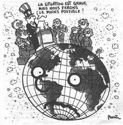 Dessin de Plantu parue dans le journal Le Monde pour dénoncer l'immobilisme des négociations climatiques internationales