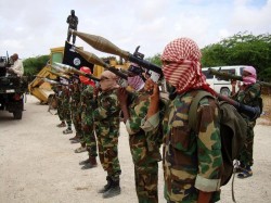 Des combattants Shebab, ici à Mogadiscio en 2010