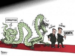 Une caricature traitant de la corruption dans l'Empire du Milieu