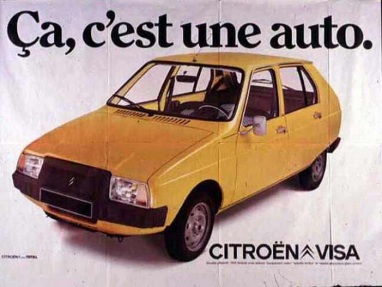 Publicité pour la Citroën Visa, 1976