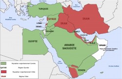 Répartition des chiites et sunnites au Moyen-Orient