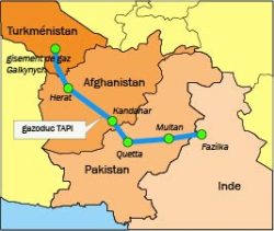 Le nouveau gazoduc TAPI permetrra au Turkménistan de diversifier les destinataires de ses exportations de gaz naturel.