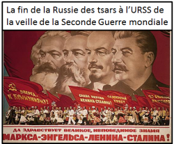 La fin de la Russie des tsars à l’URSS de la veille de la Seconde Guerre mondiale
