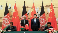 rencontre entre le président afghan, Ashraf Ghani, et le leader chinois, Xi Jinping.