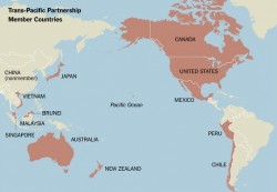 Les douze pays membres du Partenariat Trans-Pacifique. (c) New York Times