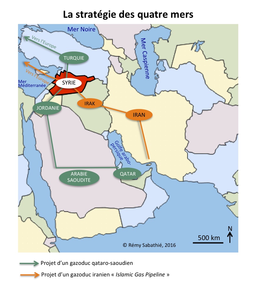Les deux projets concurrents de la stratégie des quatre mers chère à Bachar al-Assad
