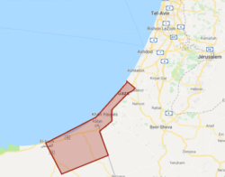 Le "mini-état" palestinien, à cheval entre la bande de Gaza et le Sinaï égyptien