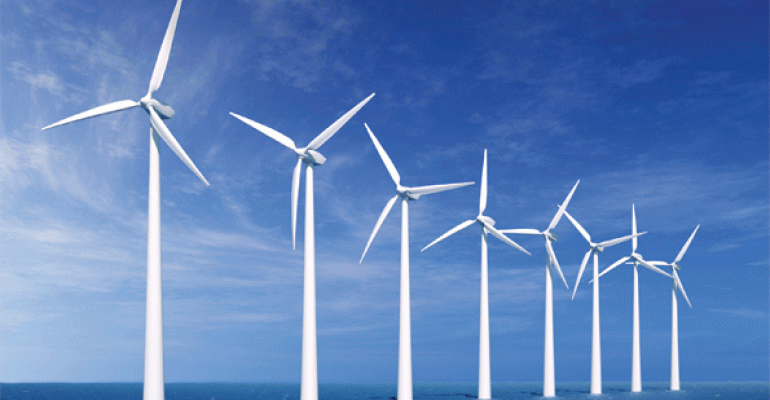Parc éolien, vecteur de la production d'énergies renouvelables employé par les coopératives citoyennes