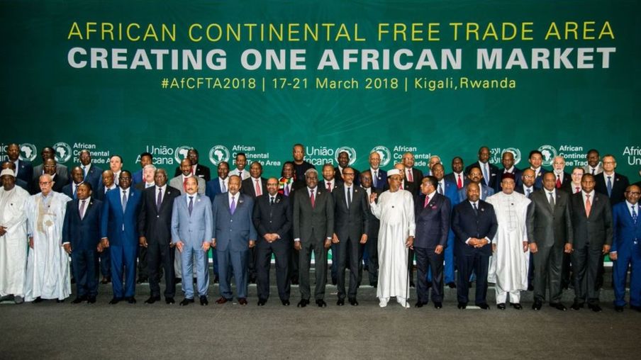 44 chefs d'Etat africains et représentants réunis en mai 2018 à Kigali au Rwanda