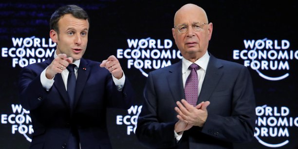 Emmanuel Macron et Klaus Schwab discutent à Davos 2021 d'un nouveau capitalisme