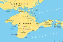 Carte de la Crimée, où nous pouvons remarquer la proximité de la péninsule avec la Russie (à l'époque, l'URSS). Autrement dit, la conférence a eu lieu dans une zone soviétique.