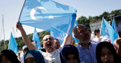 manifestant pro-Ouïghour à Istanbul