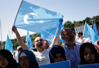 manifestant pro-Ouïghour à Istanbul