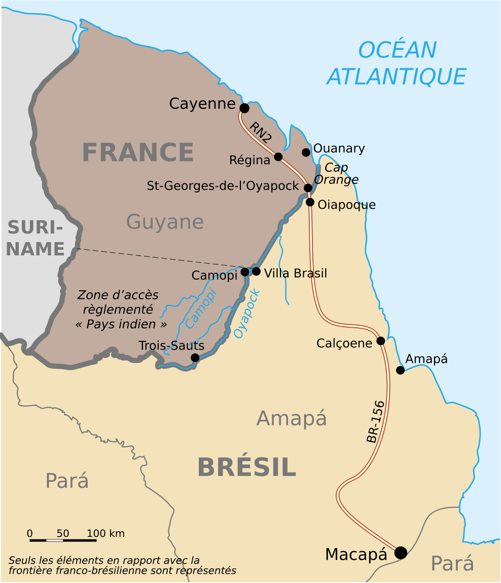 La frontière franco-brésilienne.