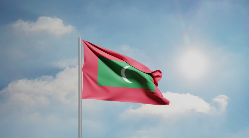 Drapeau des Maldives, pays dans lequel a éclaté le coup d'État de 1988