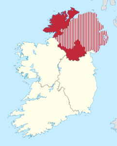 Carte de l'Irlande, Irlande du Nord et région d'Ulster