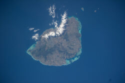 Maurice vue depuis l’espace : une petite terre émergée au cœur d’un immense espace maritime.