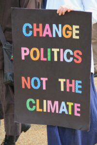 Affiche de slogan sur le changement climatique