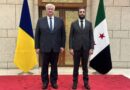 Ahmed Al Charaa, président de la Syrie, au côté du ministre des Affaires étrangères de l'Ukraine, Andrii Sybiha